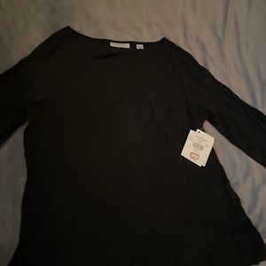NWT Valerie Stevens black blouse XL